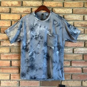 lululemon Relaxed Mesh Pocketed Short Sleeve Shirt in Diamond Dye White Black XS